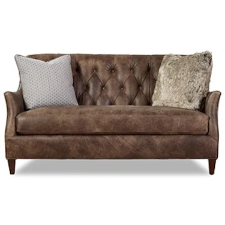 Transitional Settee with Tufted Back